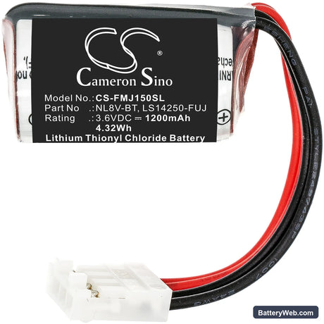 Fuji Electric Micrex-F55 Replacement Battery, 3.6V, 1200mAh, Li-SOCl2 3
