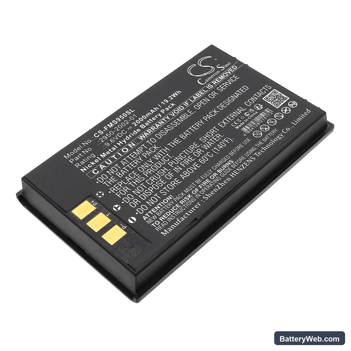 Fluke 6682252 Replacement Battery, 9.6V, 2000mAh, Ni-MH 1