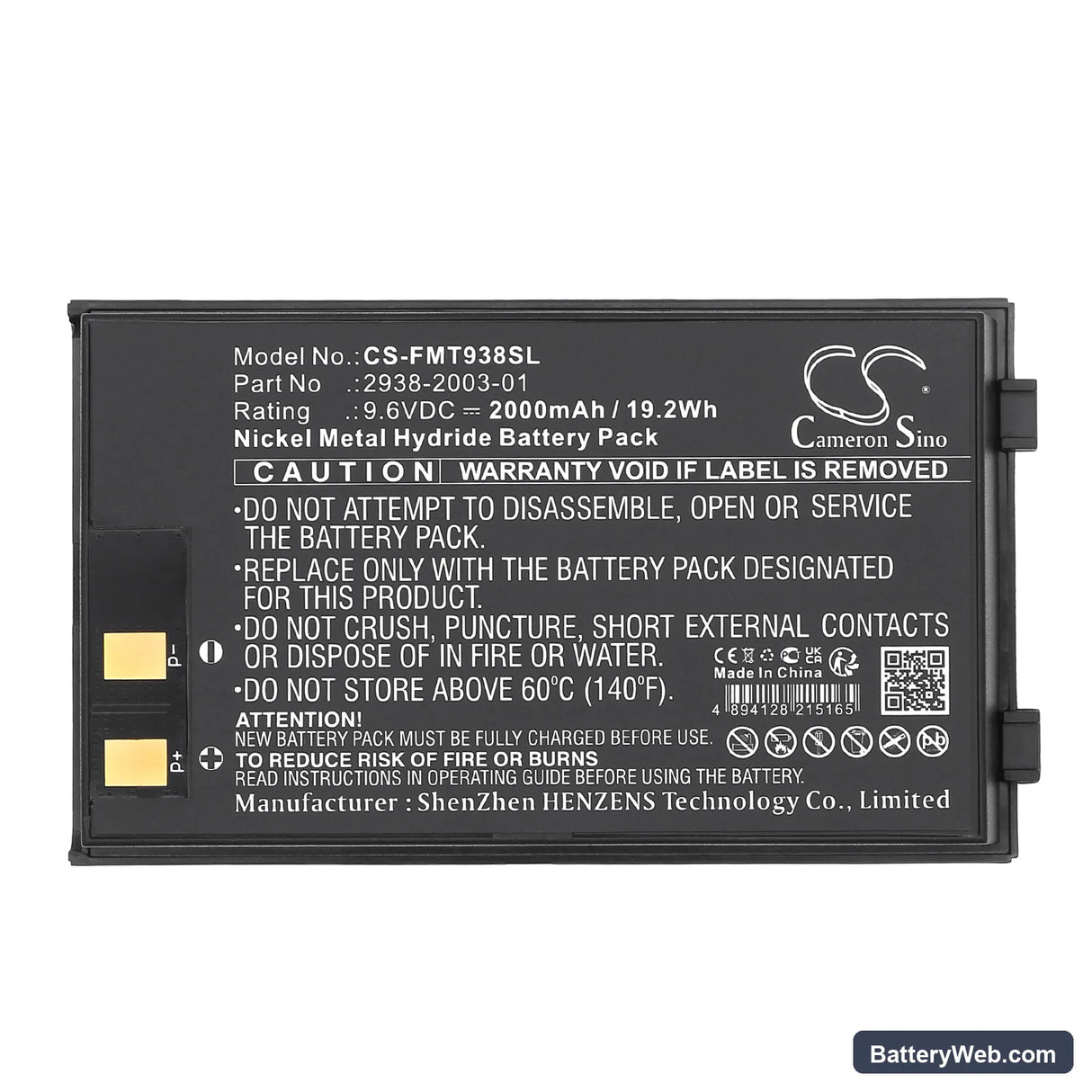 Fluke Microtest 2-Way Injector Tester Replacement Battery, 9.6V, 2000mAh, Ni-MH 5