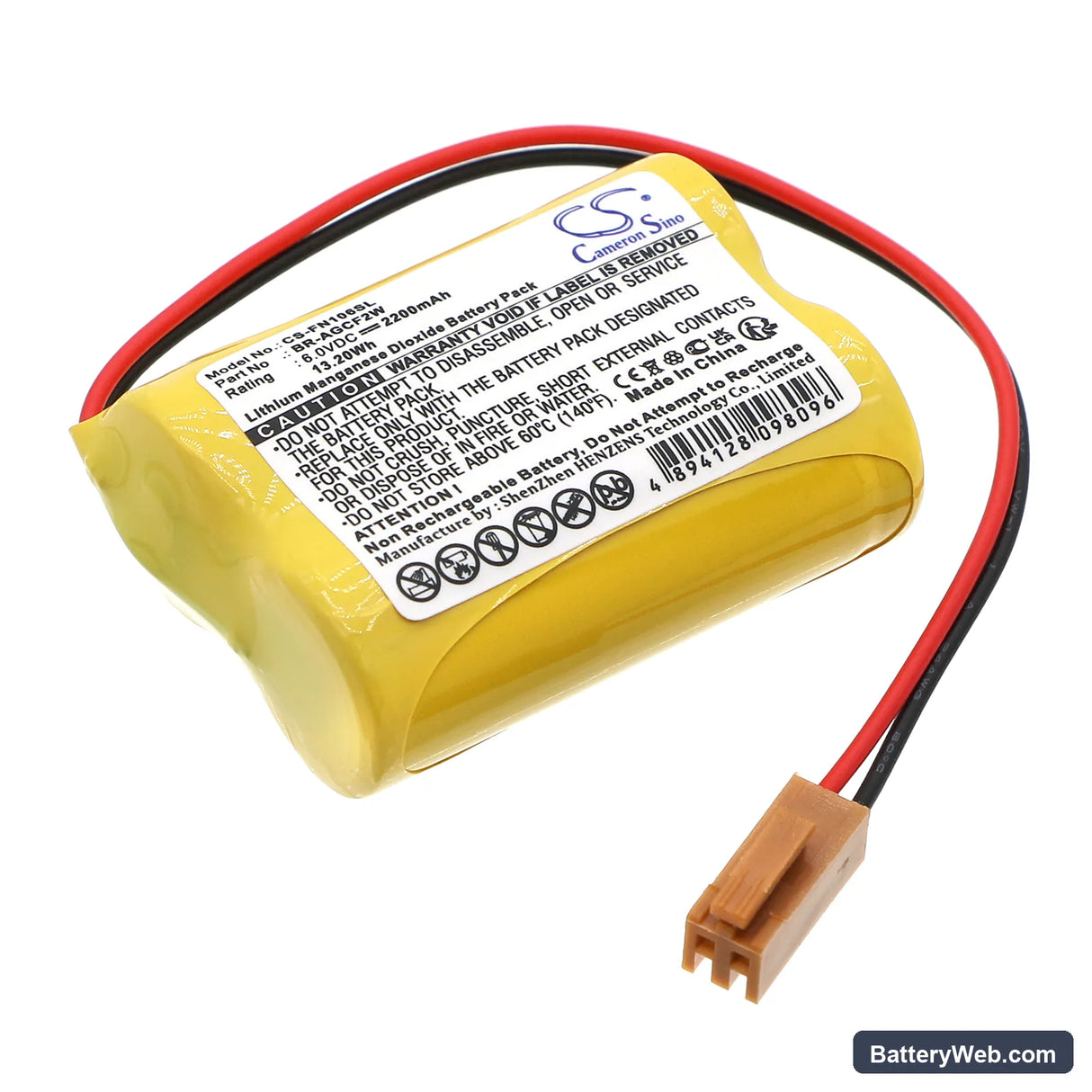 GE Fanuc A06 programmable logic Replacement Battery, 6V, 2200mAh, Li-MnO2 1