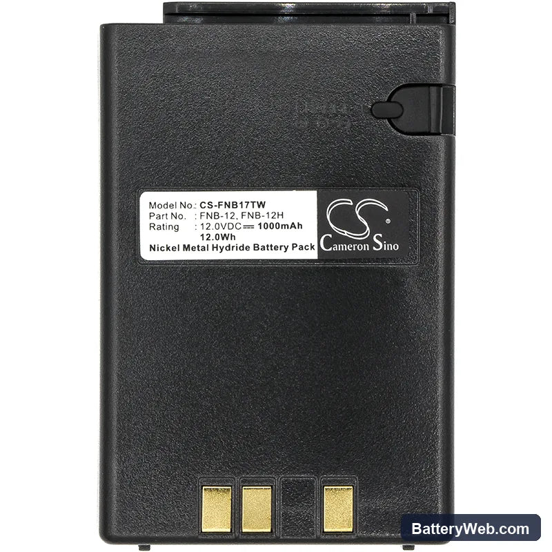 Vertex Standard FT-23R Replacement Battery, 12V, 1000mAh, Ni-MH 3
