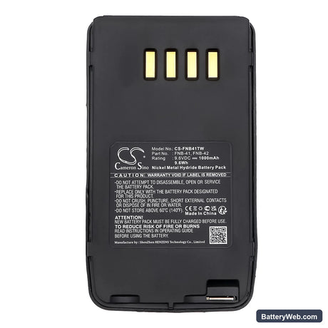 Yaesu FT-10 Replacement Battery, 9.6V, 1000mAh, Ni-MH 5