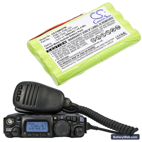 Vertex Standard FT-817 Replacement Battery, 9.6V, 1500mAh, Ni-MH 6