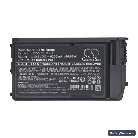 Panasonic FZ-G2D Replacement Battery, 10.8V, 6200mAh, Li-ion 5