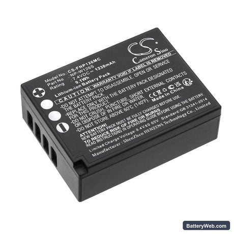 Fujifilm FinePix HS30EXR Replacement Battery, 7.4V, 1230mAh, Li-ion 1