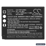 Fujifilm FinePix HS30EXR Replacement Battery, 7.4V, 1000mAh, Li-ion 5