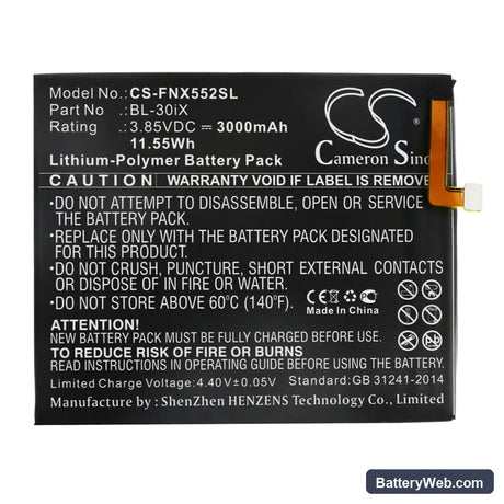 Infinix Zero 3 Replacement Battery, 3.85V, 3000mAh, Li-Polymer 3