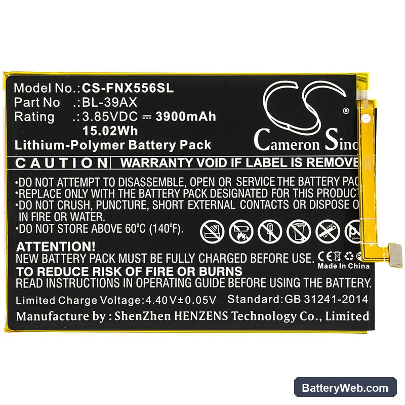 Infinix Hot 4 Pro Replacement Battery, 3.85V, 3900mAh, Li-Polymer 3