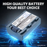 Sony DCR-SR40 Replacement Battery, 7.4V, 750mAh, Li-ion 7