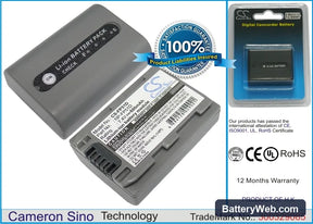 Sony DCR-30 Replacement Battery, 7.4V, 680mAh, Li-ion 1