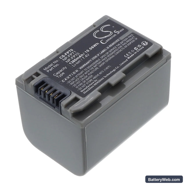 Sony DCR-HC96 Replacement Battery, 7.4V, 1360mAh, Li-ion 1