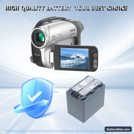 Sony DCR-DVD92 Replacement Battery, 7.4V, 1800mAh, Li-ion 6