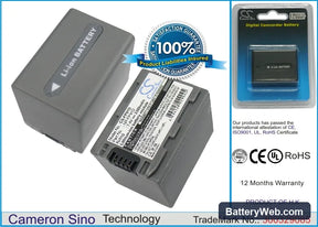 Sony DCR-DVD105 Replacement Battery, 7.4V, 2300mAh, Li-ion 1