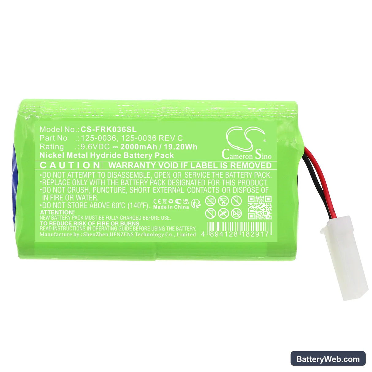 Franklin Celltron Ultra Replacement Battery, 9.6V, 2000mAh, Ni-MH 3