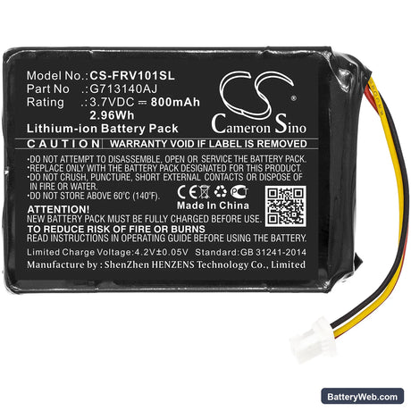 Flir FX Replacement Battery, 3.7V, 800mAh, Li-ion 3