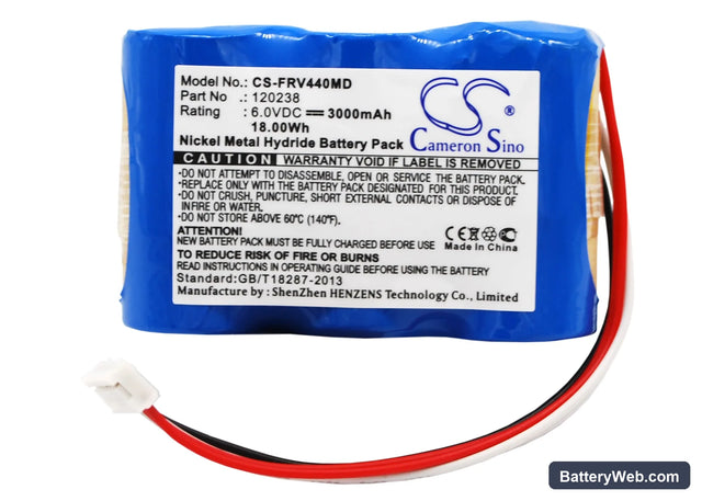 Fresenius Vial MCM440 PT Replacement Battery, 6V, 3000mAh, Ni-MH 1