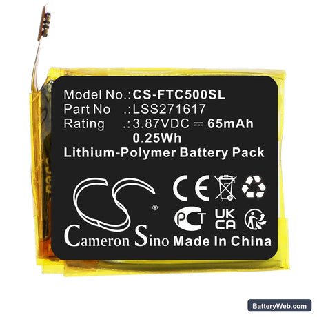 FitBit Charge 5 Replacement Battery, 3.87V, 65mAh, Li-Polymer 3