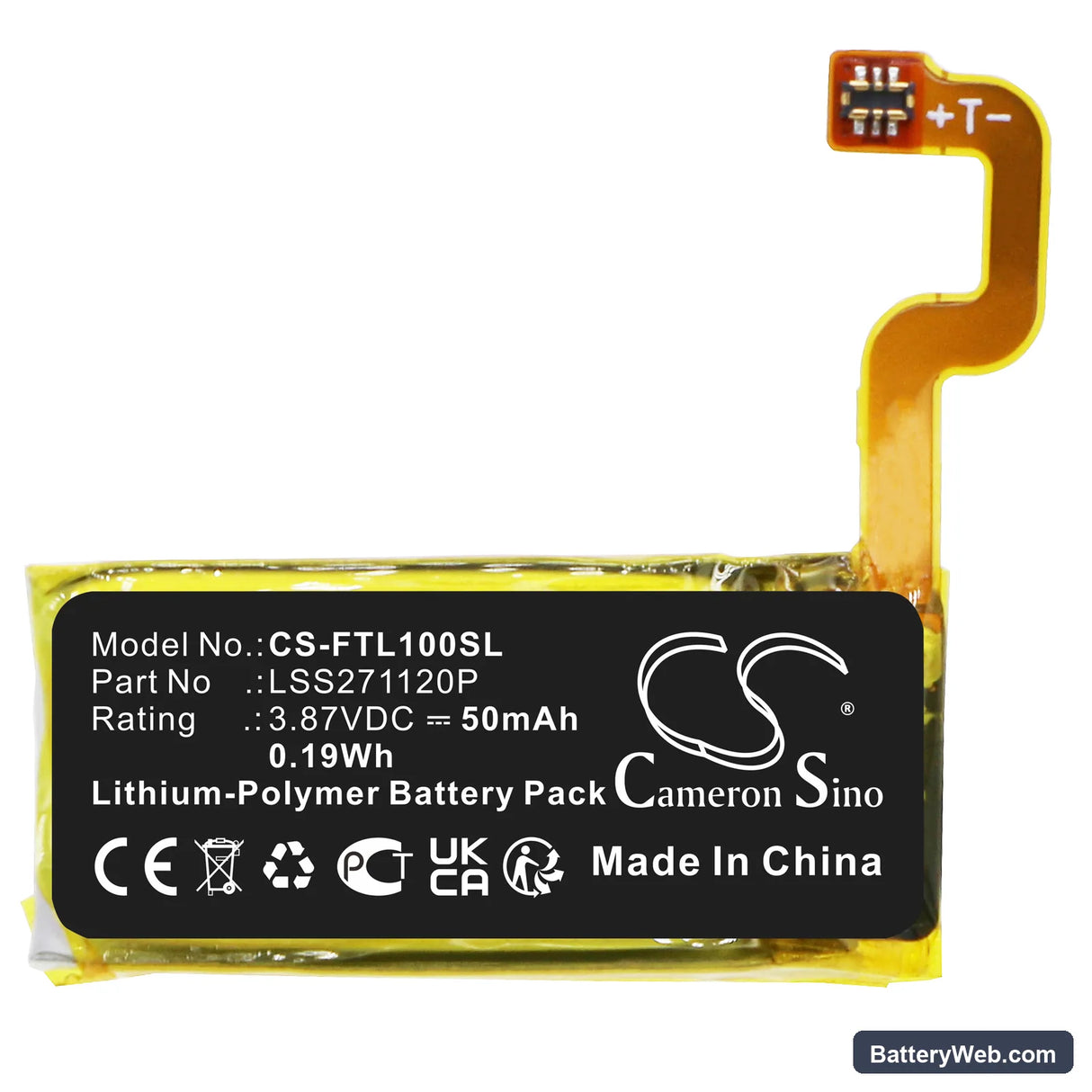 FitBit Luxe Replacement Battery, 3.87V, 50mAh, Li-Polymer 3