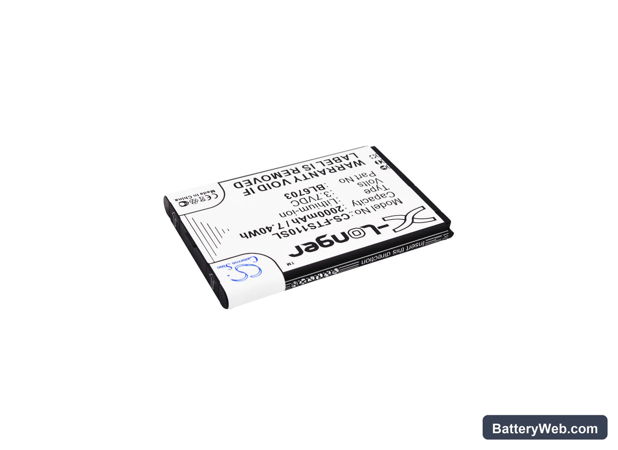 Fly TS110 Replacement Battery, 3.7V, 2000mAh, Li-ion 1