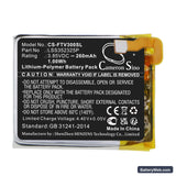 FitBit Versa 3 Replacement Battery, 3.85V, 260mAh, Li-Polymer 3
