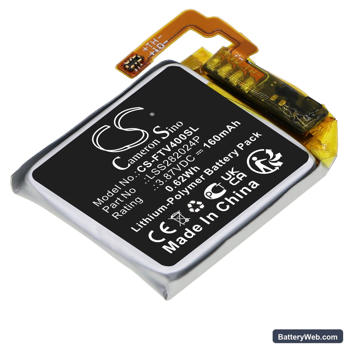 FitBit Versa 4 Replacement Battery, 3.87V, 160mAh, Li-Polymer 1