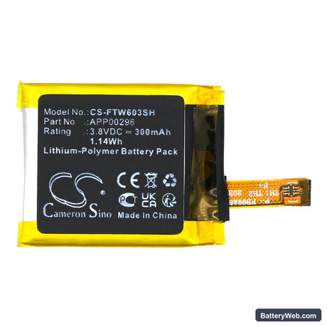 Fossil Julianna HR FTW6035 Replacement Battery, 3.8V, 300mAh, Li-Polymer 3