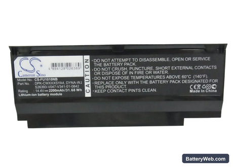 Fujitsu M1010 Replacement Battery, 14.4V, 2200mAh, Li-ion 5