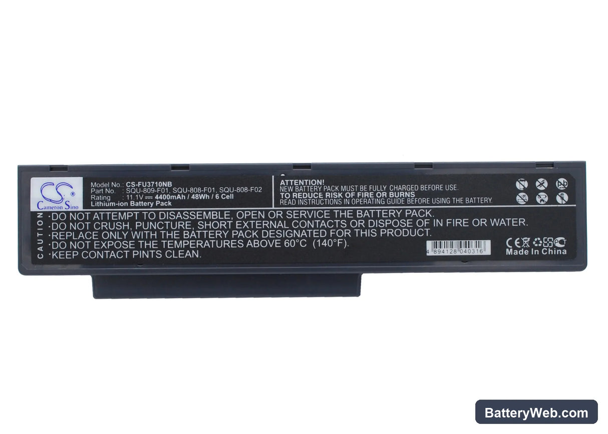 Fujitsu Amilo Li3710 Replacement Battery, 11.1V, 4400mAh, Li-ion 1