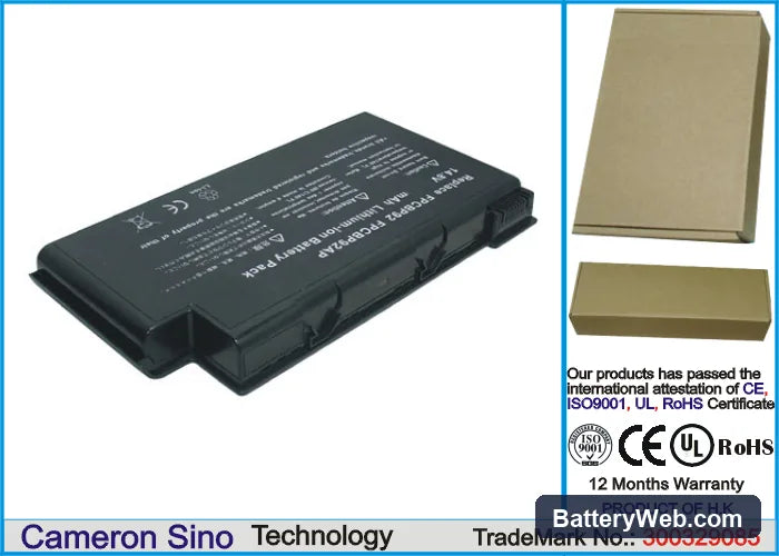 Fujitsu LifeBook N6000 Replacement Battery, 14.8V, 6600mAh, Li-ion 1