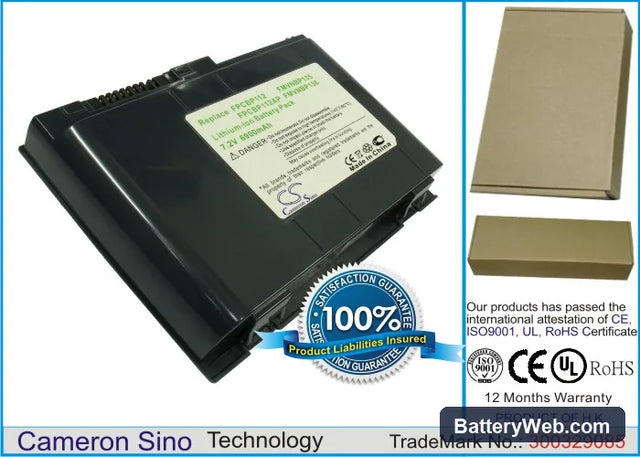 Fujitsu FMV-LifeBook B8200 Replacement Battery, 7.2V, 7800mAh, Li-ion 1