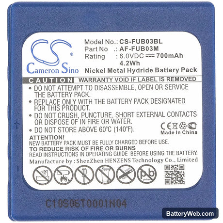 Abitron TGA Replacement Battery, 6V, 700mAh, Ni-MH 3