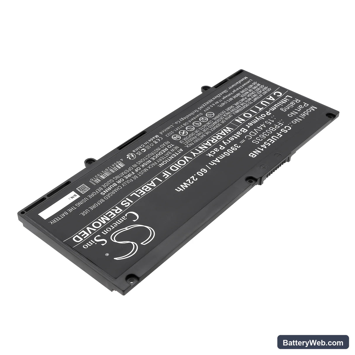 Fujitsu LIFEBOOK E5413 Replacement Battery, 15.44V, 3900mAh, Li-Polymer 2