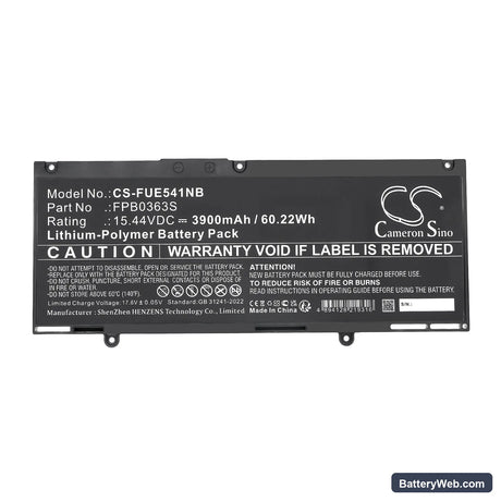 Fujitsu LIFEBOOK E5413 Replacement Battery, 15.44V, 3900mAh, Li-Polymer 5