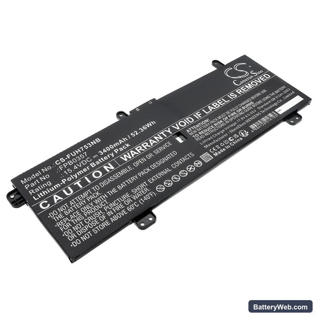 Fujitsu LifeBook CH75/E3 Replacement Battery, 15.4V, 3400mAh, Li-Polymer 1