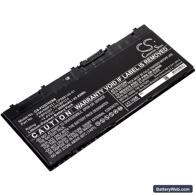 Fujitsu LifeBook Q702 Replacement Battery, 14.4V, 3050mAh, Li-Polymer 1