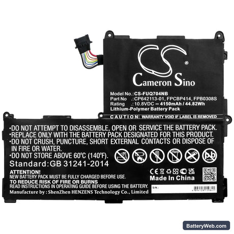 Fujitsu Stylistic Q704 Replacement Battery, 10.8V, 4150mAh, Li-Polymer 3