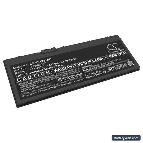 Fujitsu LIFEBOOK U7311 Replacement Battery, 14.4V, 4150mAh, Li-Polymer 1