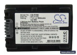 Sony HDR-TG1 Replacement Battery, 7.4V, 600mAh, Li-ion 5