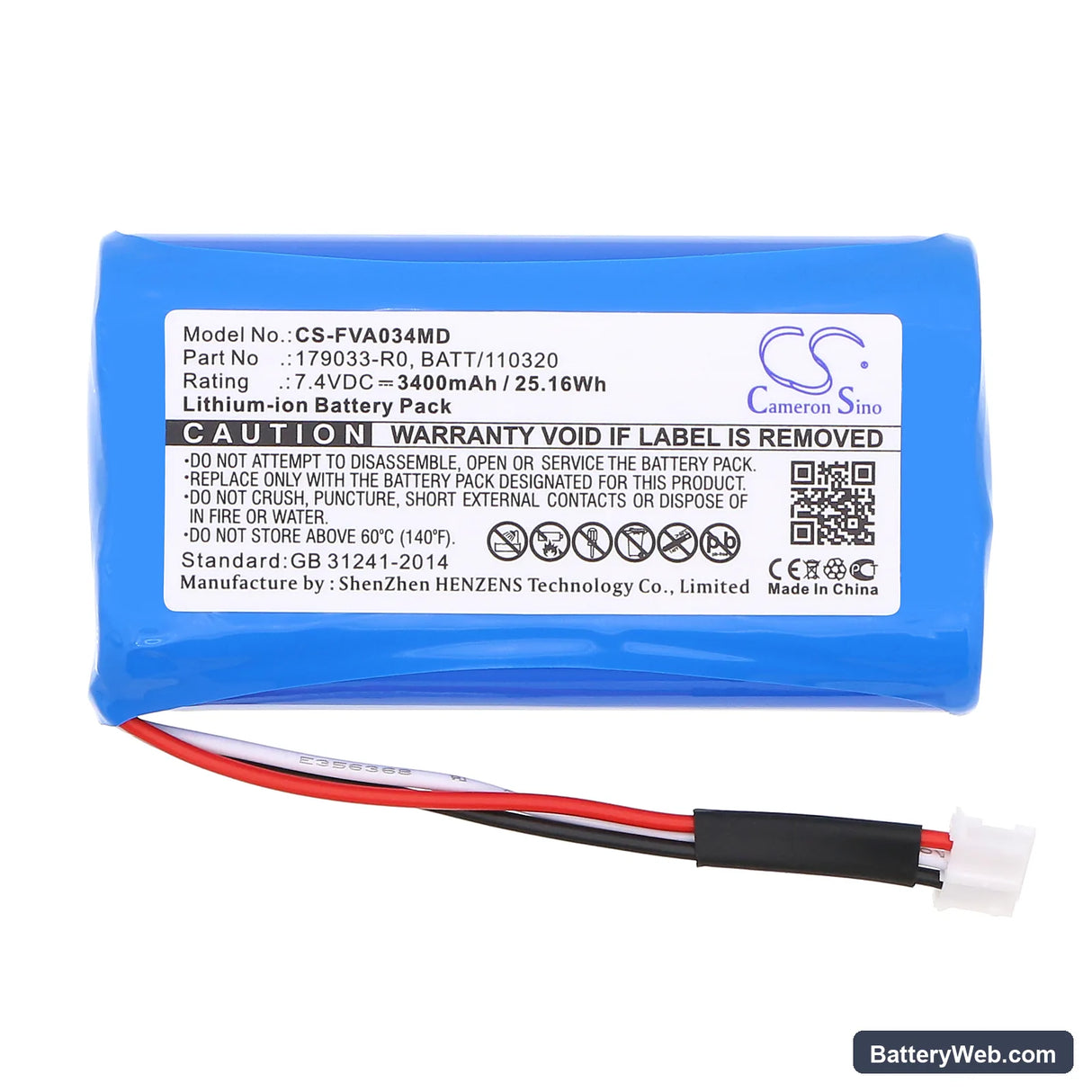Fresenius Infusionspump Volumat Agilia Replacement Battery, 7.4V, 3400mAh, Li-ion 3