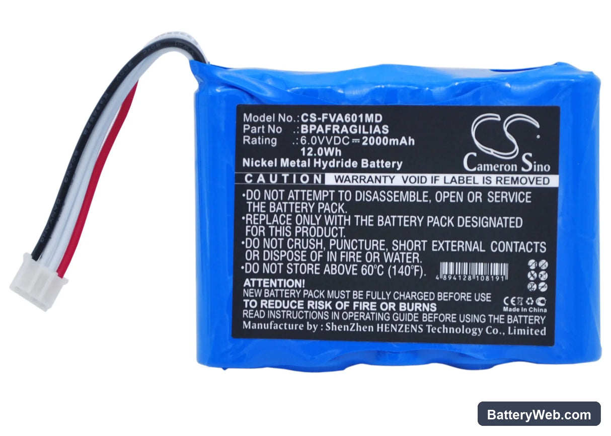 Fresenius Agilia Replacement Battery, 6V, 2000mAh, Ni-MH 5