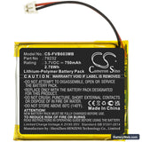 Lionelo Babyline 5.1  (2 wires version) Replacement Battery, 3.7V, 750mAh, Li-Polymer 3