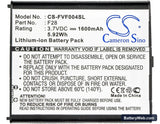 Fujitsu Arrows V Replacement Battery, 3.7V, 1600mAh, Li-ion 5