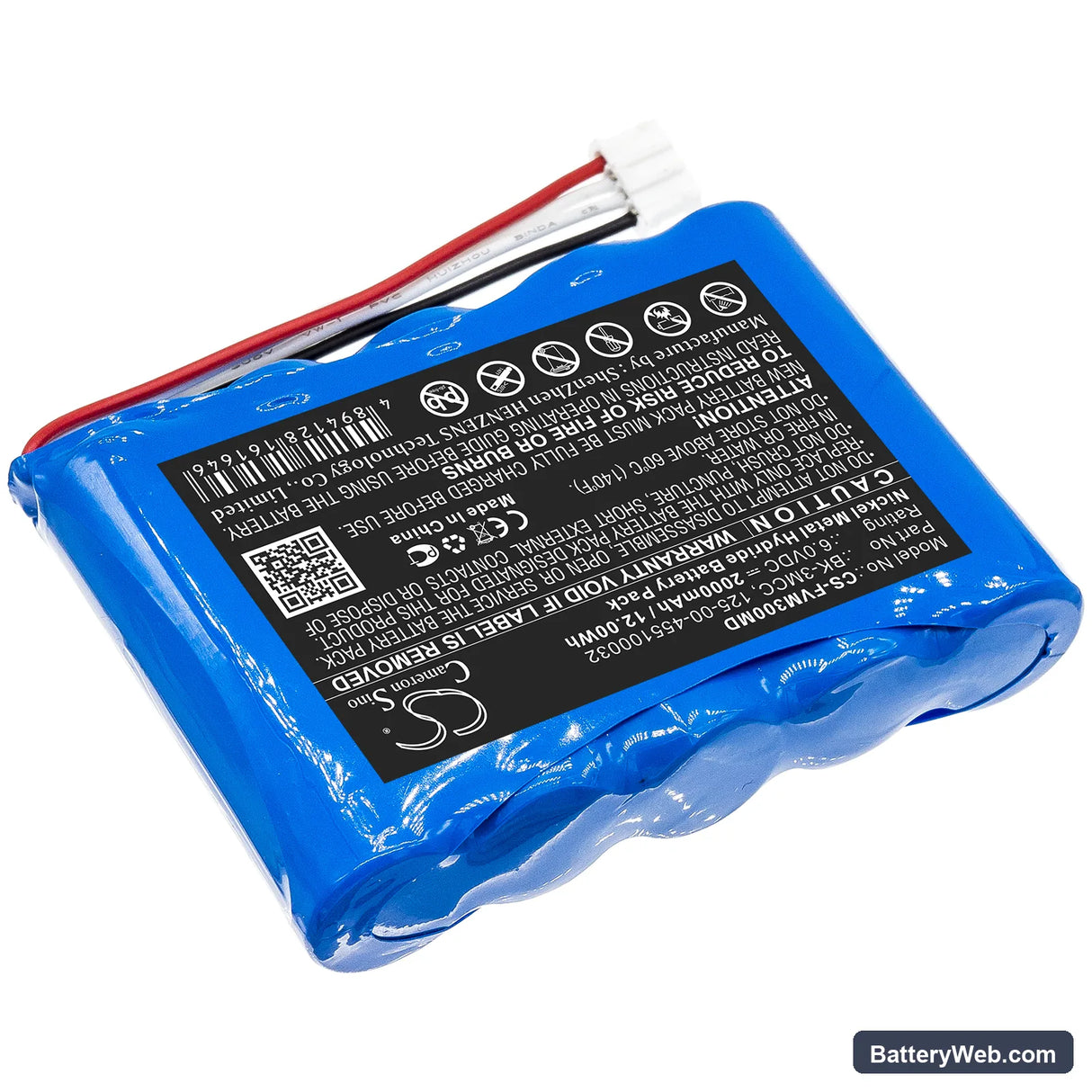 Fresenius Injectomat 500 Replacement Battery, 6V, 2000mAh, Ni-MH 2