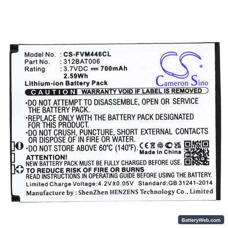 FRITZ!Fon MT-F Replacement Battery, 3.7V, 700mAh, Li-ion 3