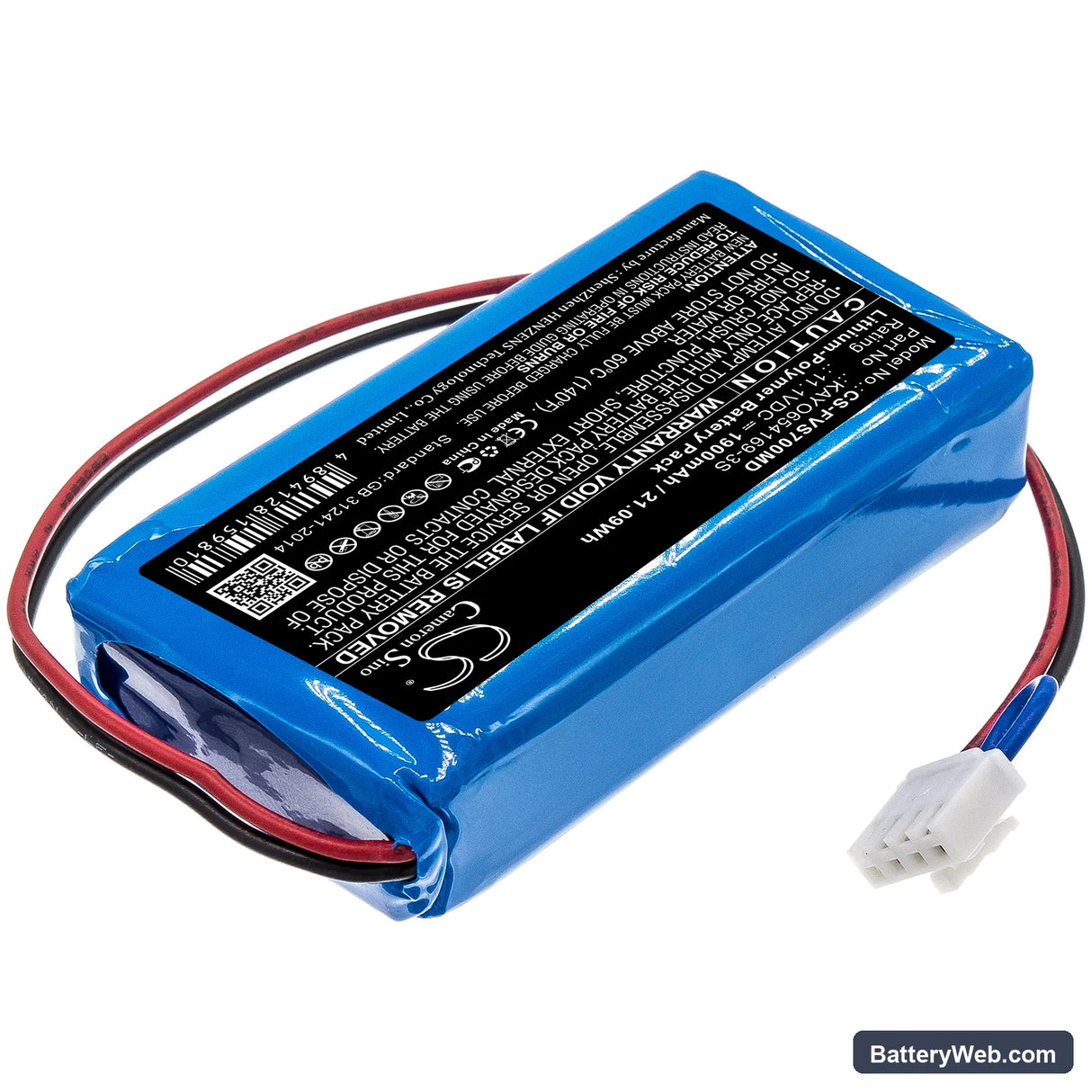 Fresenius SP7 Replacement Battery, 11.1V, 1900mAh, Li-Polymer 2