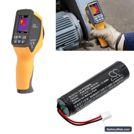 Fluke VT04 Replacement Battery, 3.7V, 3400mAh, Li-ion 6