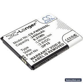 T-Mobile T9 Replacement Battery, 3.8V, 2450mAh, Li-ion 1