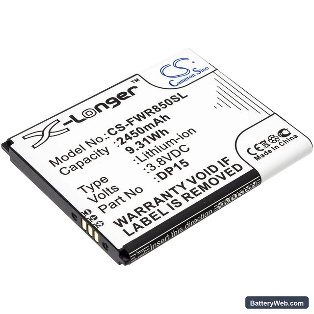 T-Mobile T9 Replacement Battery, 3.8V, 2450mAh, Li-ion 1