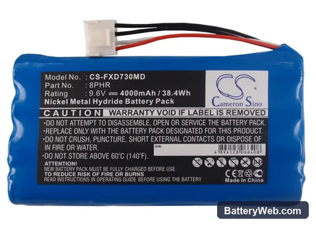 Fukuda FX-7302 Replacement Battery, 9.6V, 4000mAh, Ni-MH 6