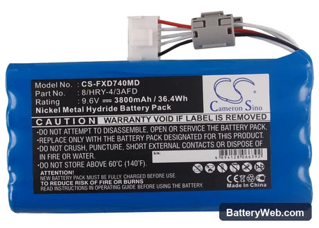 Fukuda FX-7402 Replacement Battery, 9.6V, 3800mAh, Ni-MH 6